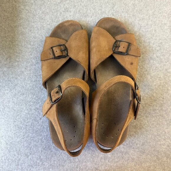 Mephisto Womens Size 38 / US 8 Brown Leather Adjustable Strap Sandals Buckles - Picture 11 of 14